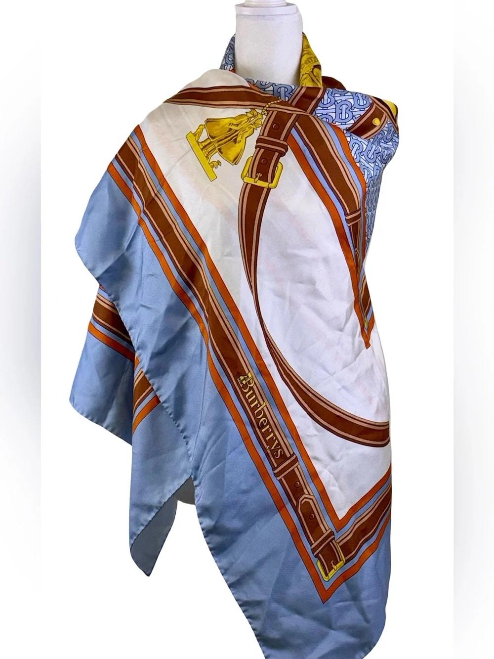 BURBERRY LARGE MULTI-COLOR SILK SCARF